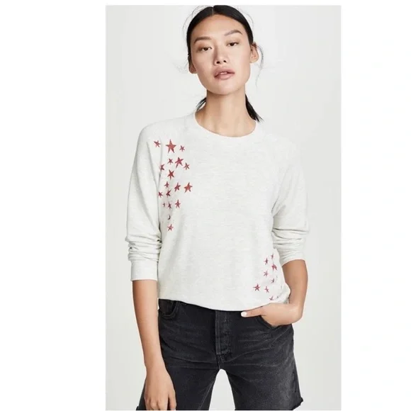 Monrow Raglan Faded Stars Sweatshirt - Picture 2 of 7